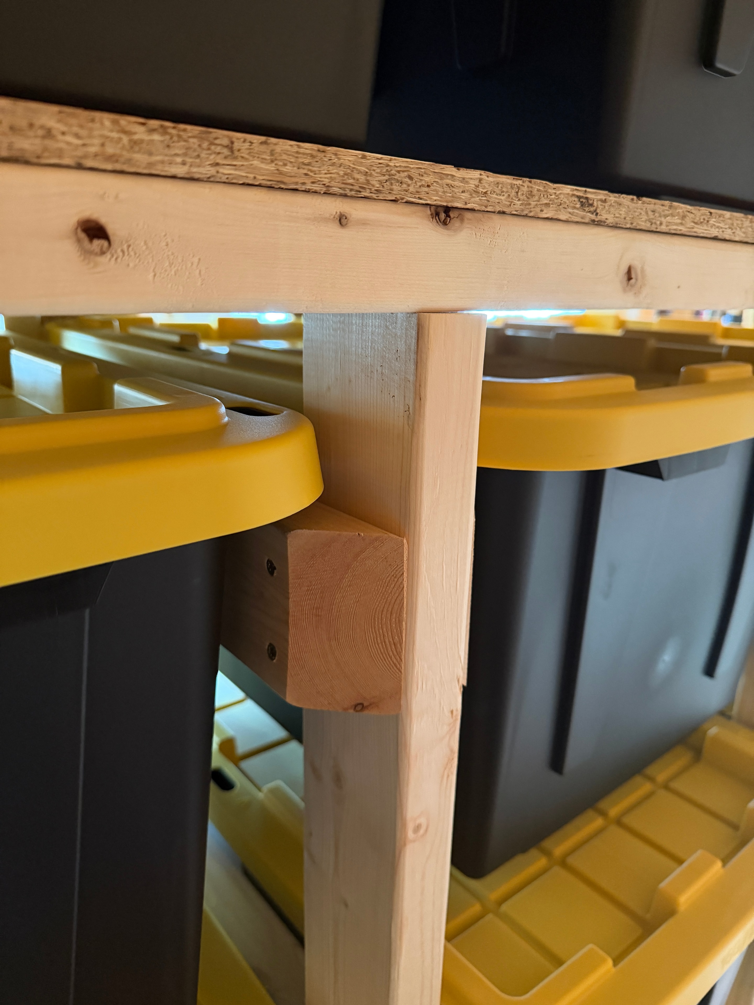 Wood construction angled view