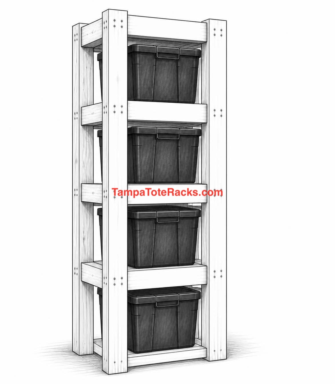 1x4 Tote Rack