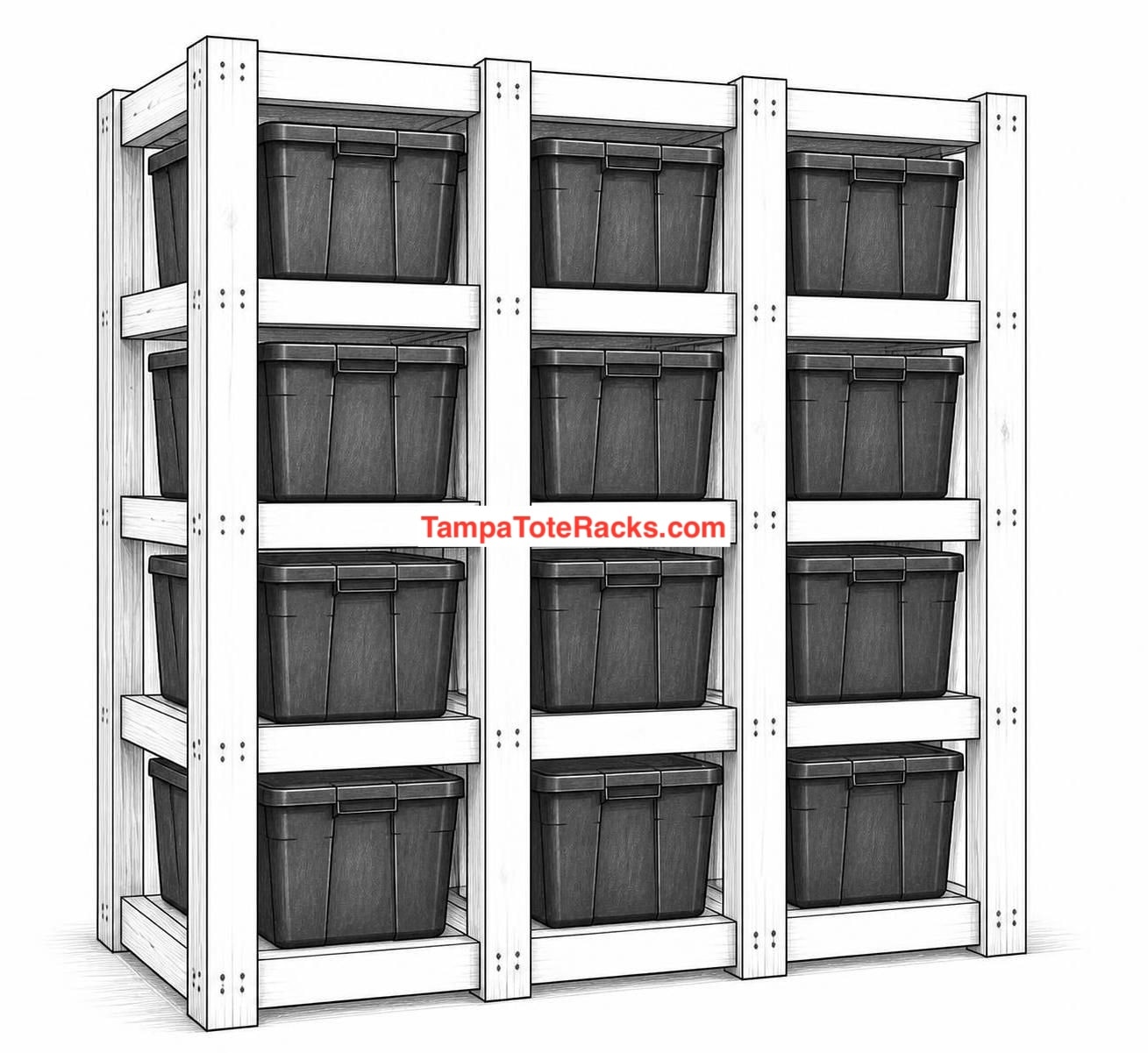 3x4 Tote Rack